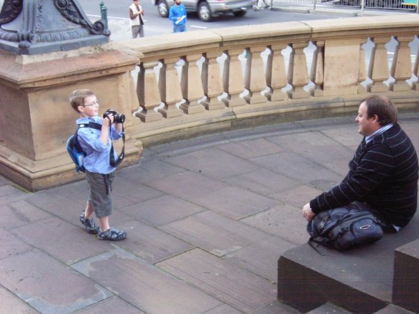 My Nephew Josh taking a photo of his Dad (my brother, Jason)